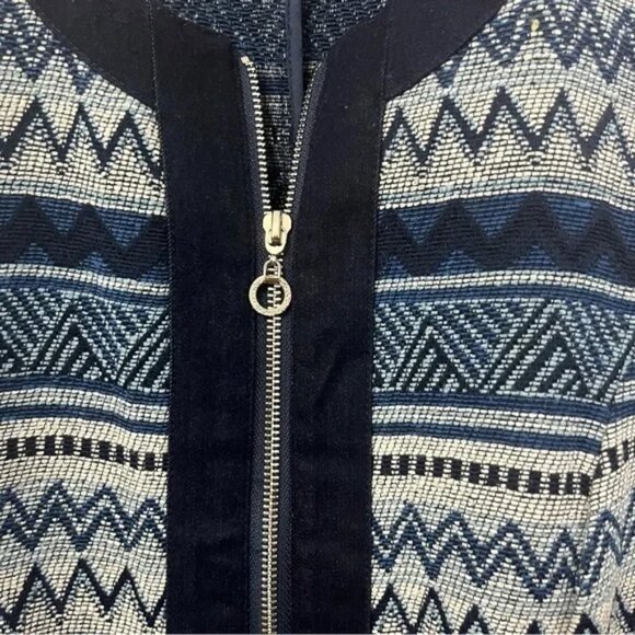 Unique Vintage Le Grenier Patterned Zip Up Jacket With Pockets - Picture 2 of 4